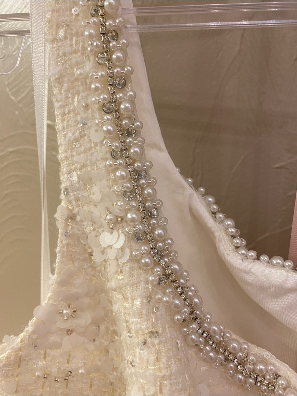 Wedding Canceled! Make Mac Duggal Ivory Sequin Midi Dress with Scoop Neck - Picture 5 of 5
